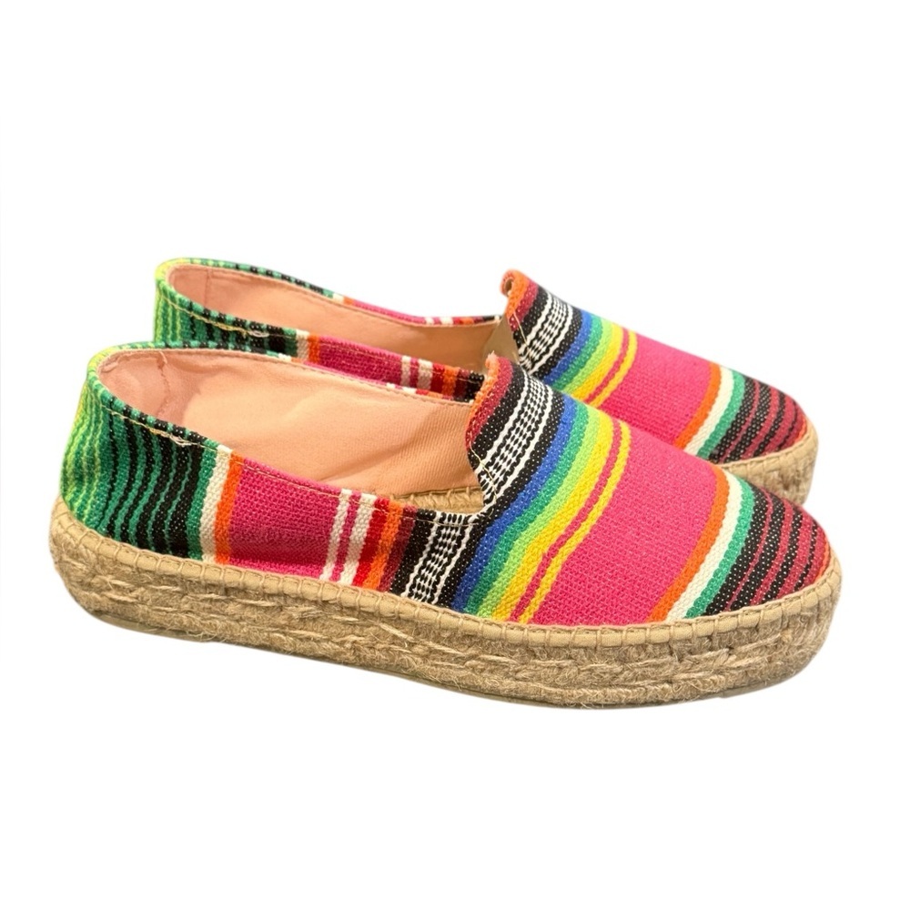 Striped Pink Multicolor Espadrille Slip-On - Picture 5 of 16